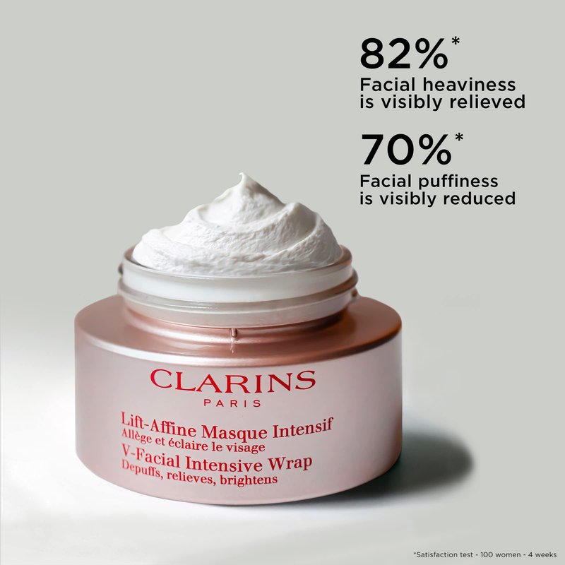 Clarins Cryo Flash Cream Mask and V-Facial Wrap Mask Bundle | Cold Face Mask For A Visible Lift Effect in 10 Minutes* | Depuffing Face Mask | All Skin Types