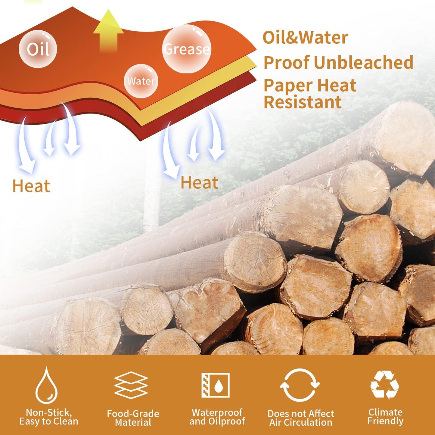 Ninja Foodi XL Air Fryer Liners - 100PCS Rectangular Disposable Paper for Easy Cooking Cleanup