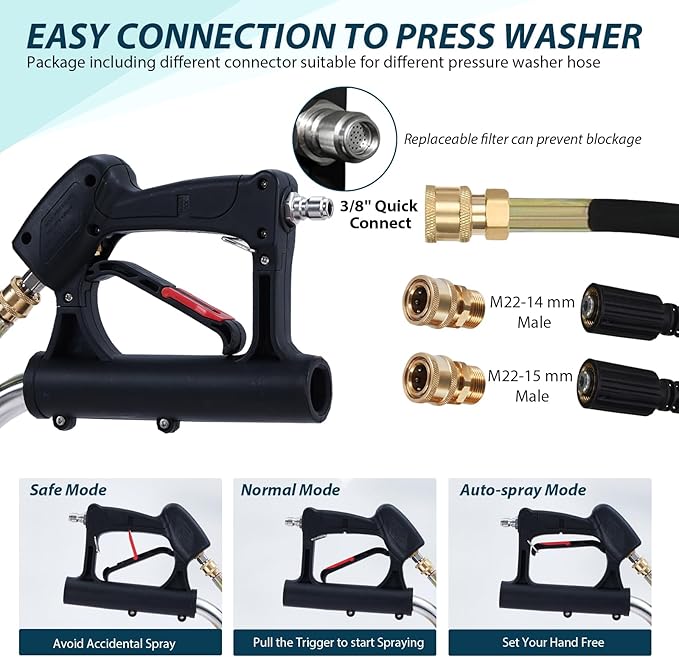 Towallmark 24" Pressure Washer Surface Cleaner with Dual Handle, 4 Wheels, 3/8" Quick Connect, 2 Replacement Nozzles, Stainless Steel Power Washer Surface Cleaner for Driveway Sidewalk Patio 4000 PSI