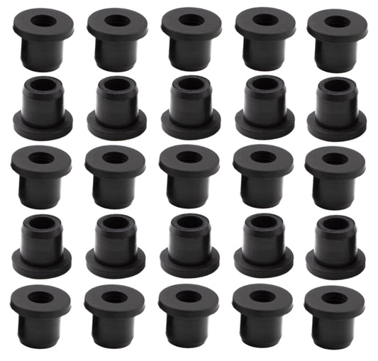25 pcs 3/8" Drill Hole，3/16" ID Black Silicone Top hat Rubber Grommets for Wiring，Automotive，Firewall，Hole Plug，Desk，Screw，Water and Gas Pipe，Drain，House Siding，Cable Bushing，Glass，Wire Plug