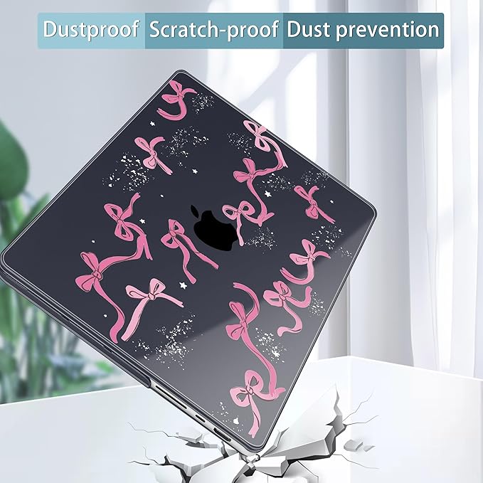 Tuiklol for MacBook Pro 14 Inch Case 2026 2025 2024 2023 2022 2021 Release M5/M4/M3/M2/M1 A2442 Pro/Max,Hard Shell Case with Screen Protector for Touch ID, Bow-2