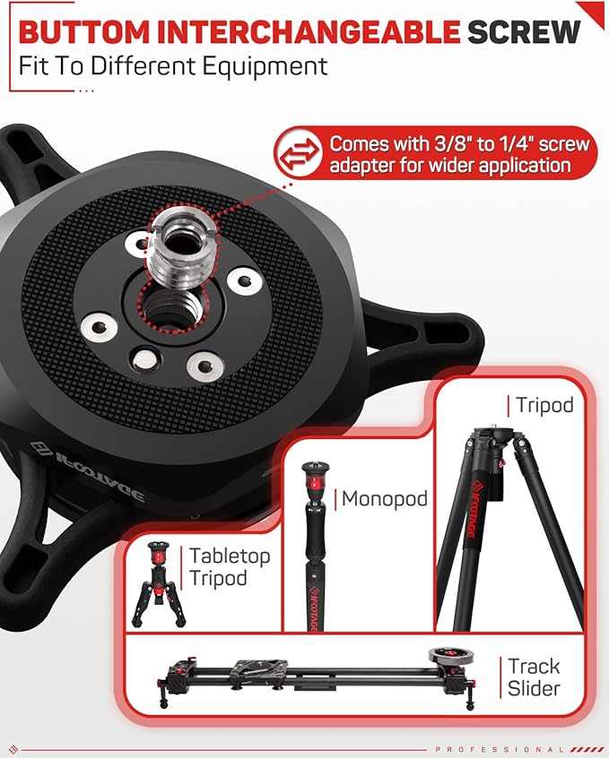 IFOOTAGE Quick Release Plate Seastar Q1S, Upgrade Camera Quick Connect Tripod Mount Compatible with Canon, Nikon, Sony DSLR Camcorder Video Photography, Ball Head,Tripod, Monopod, Slider etc