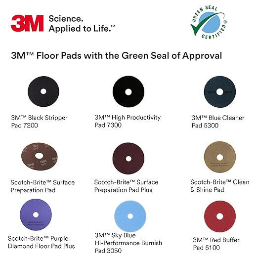 3M 5300 Series Blue Cleaner Pad, 10" (Pack of 5)
