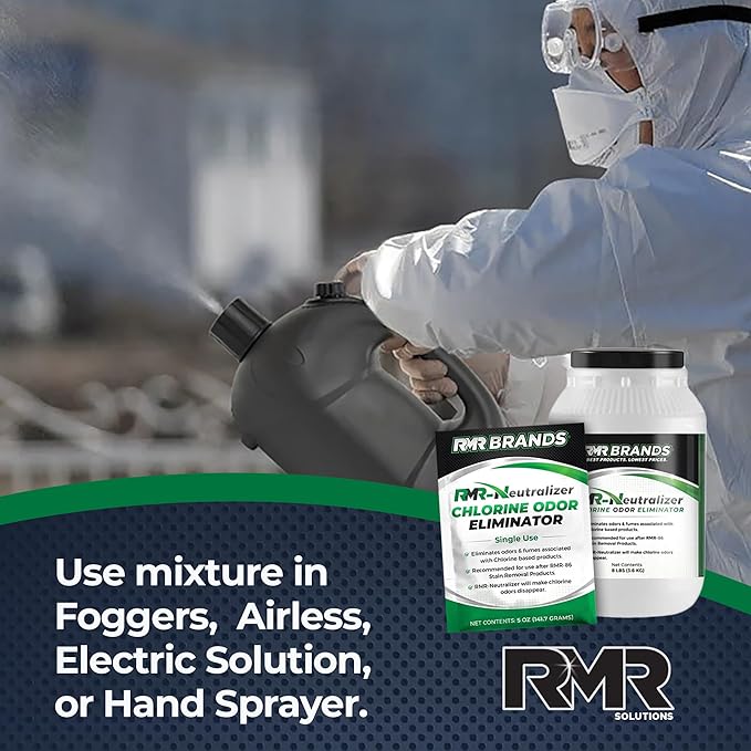 RMR-Neutralizer, Chlorine and Bleach Odor Eliminator - Neutralizes Odors From Chlorine and Bleach-Based Indoor & Outdoor Cleaners, 5oz Makes 1 Gallon, 8 pounds