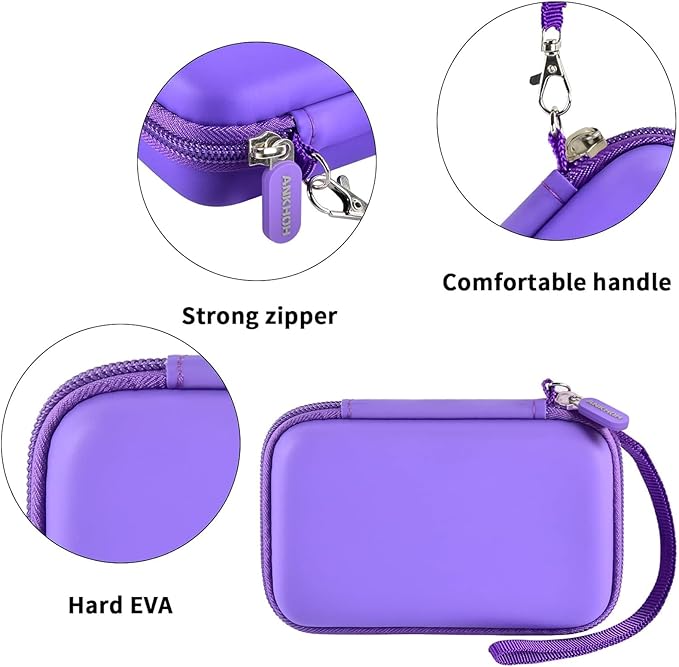 ANKHOH Travel Case for UCOMX for Nano/for Iseyyox/for LISEN/for RTOPS 3 in 1 Wireless Charger, Foldable Magnetic Charging Station Storage Holder Bag for Fast Charge Pad Cable Purple-Box Only