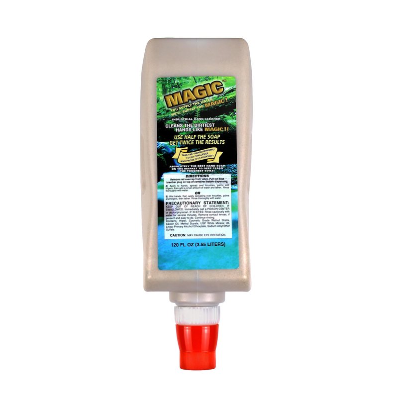 Zenex Magic Hand Soap - Industrial Hand Cleaner for Auto Mechanics | Shop Soap | Walnut Shell Scrubbers to Remove Grease, Oil, Ink & Paint | Moisturizing Ingredients | 3.55 L (1 Pack)