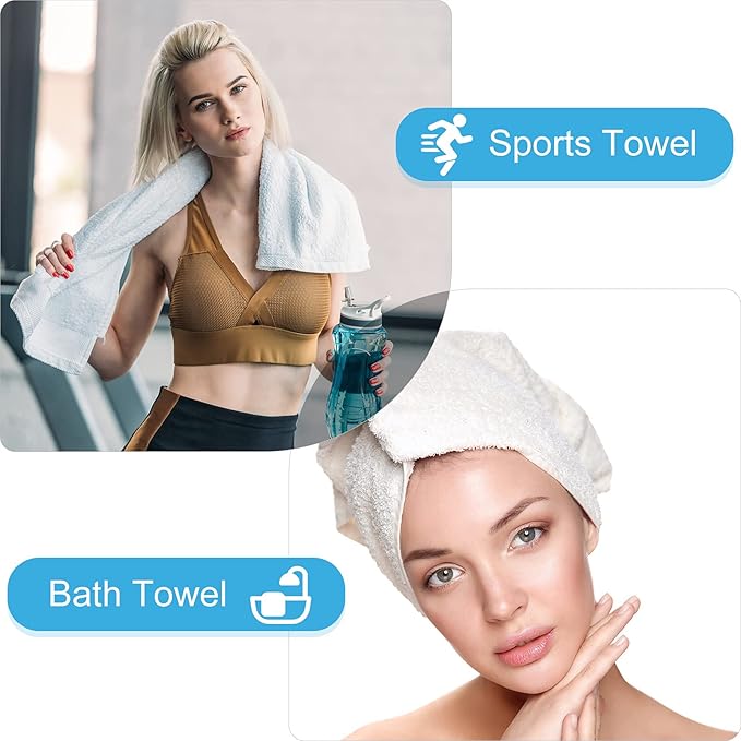 Tatuo Sublimation Blank Towels DIY Microfiber Kitchen Towels 32x12 Inch White Thick Dish Drying Tea Absorbent Soft Polyester for Sublimation Bathroom Kitchen Cleaning Supplies(20 Pieces)