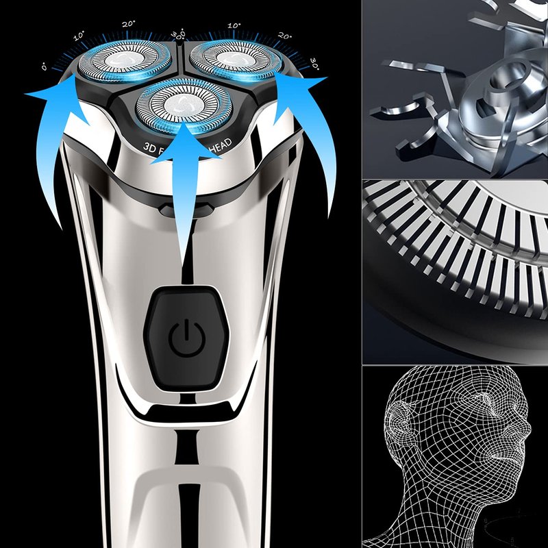 WELIRY Electric Razor for Men Shaver Mens for Shaving with Pop-up Trimmer Electric Rotary Shavers for Men Wet & Dry Cordless Waterproof USB Rechargeable