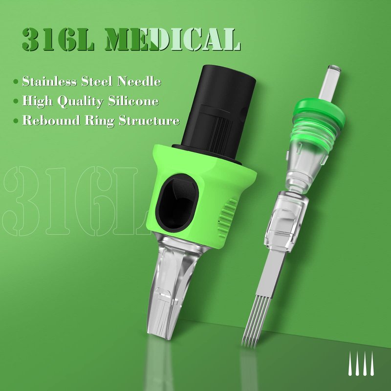 INKin Tattoo Cartridge Needles Assorted 80Pcs #12 Mixed 5RM 7RM 9RM 11RM 13RM Standard Round/Curved Magnum Tattoo Needle Cartridges with Soft Silicone Design for Tattoo Pen Machine