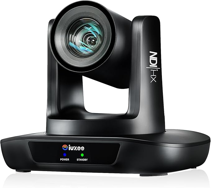 iuZee NDI PTZ Camera AI Auto Tracking 3G-SDI/USB3.0/HDMI/LAN PoE 30X Optical and 8X Digital Zoom Live Streaming Camera 1080P 60FPS for Church Services Worship Education Events vMix OBS YouTube