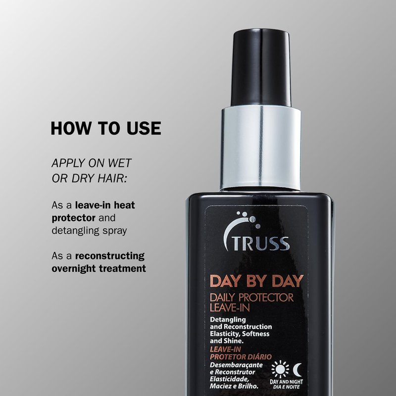 TRUSS Day by Day Leave In Conditioner Spray - Lightweight Detangling Spray & Heat Protectant for Hair - Restores Elasticity, Softness & Shine - Reduces Split Ends & Moisturizes Dry Hair (8.45 oz)