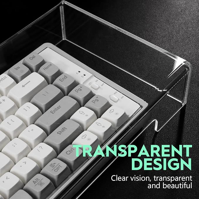 Cabilock Acrylic Keyboard Cover Protector 18.7X5.9X1.9 Inch Full Size Clear Keyboard Dust Cover for Desktop Waterproof Spill Resistant Skin for Easy Cleaning