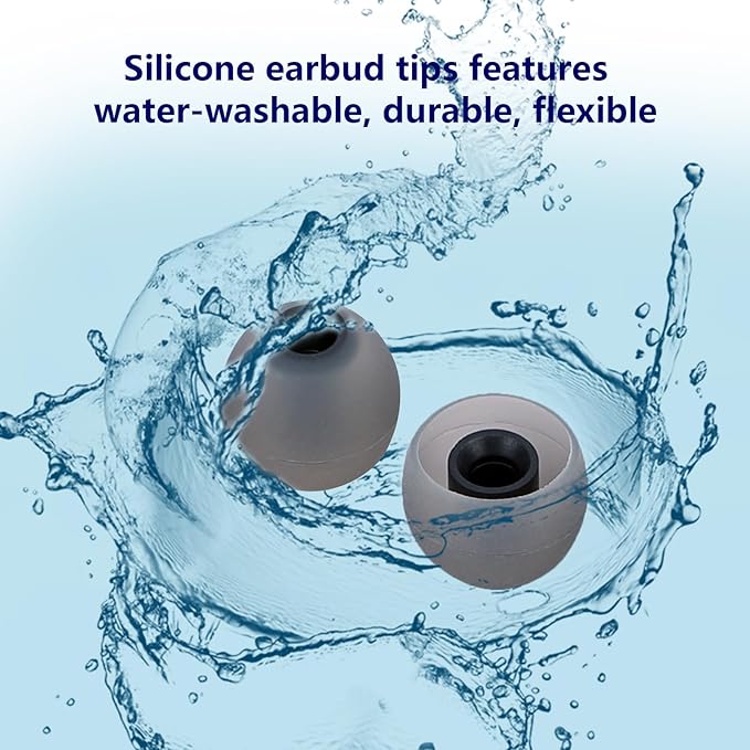 MMYQXI Silicone Replacement Earbud Tips Earbud Covers Fit for in-Ear Headphones (Inner Hole 3.8mm -5.1mm) Ear Bud Rubber Tips Ear Tips 9 Pairs