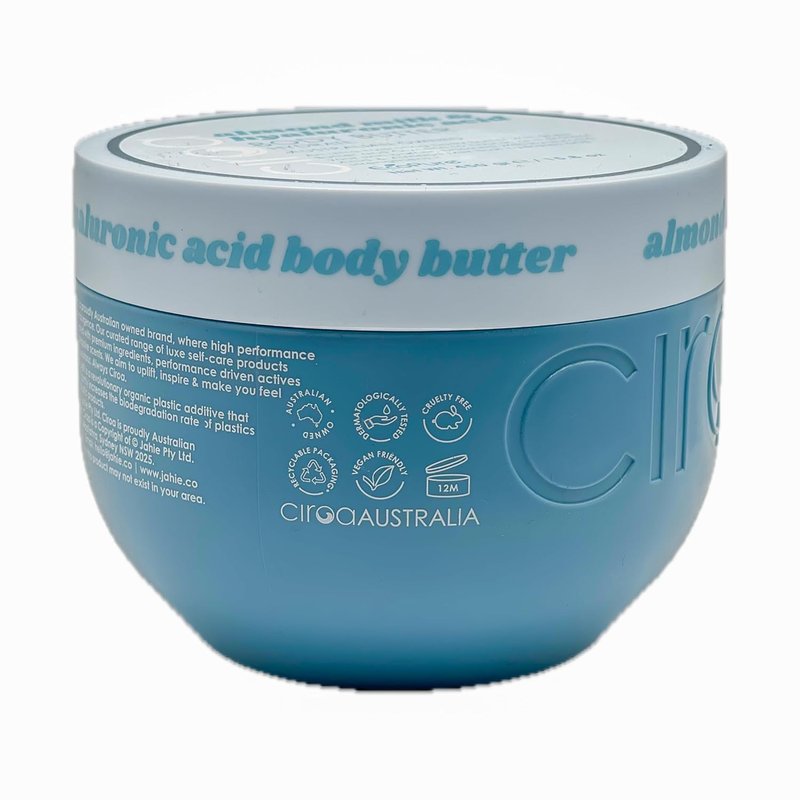 Ciroa Ultra-Hydrating Body Butter - Shea Butter & Glycerin | Almond Milk & Hyaluronic Acid, 15.8 oz