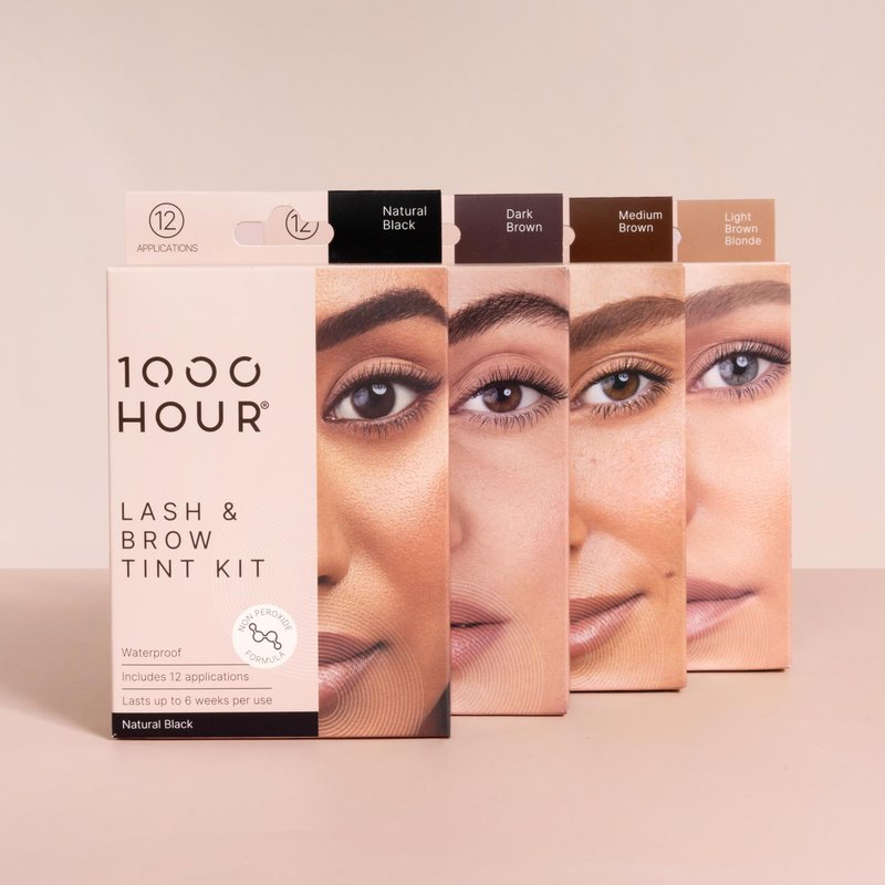 1000 Hour Professional Formula Lash & Brow Kit - Defined Brows w/a Long-Lasting Formula with Eyebrow Mascara - Brow Gel for Stunning Brows that Last Up To 6 Weeks with 12 Applications - Brown Black