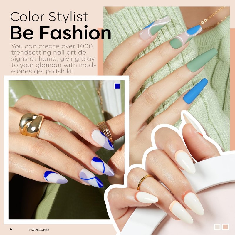Modelones Gel Nail Polish Set - 32 PCS with 28 Colors, No Wipe Base Coat & Top Coats | Salon Quality Nail Art at Home