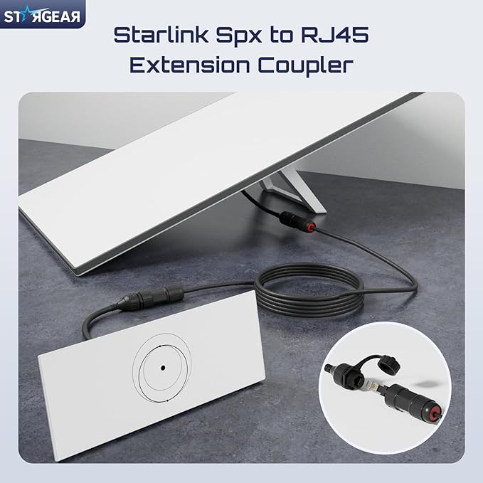 STARGEAR Starlink Ethernet Adapter for Gen 3/Mini, 1FT Waterproof Starlink Cable RJ45 Coupler, Starlink Mini Ethernet Cable Extension, Compatible with Starlink Standard 4/4X/Gen 3 Dish and Router 3