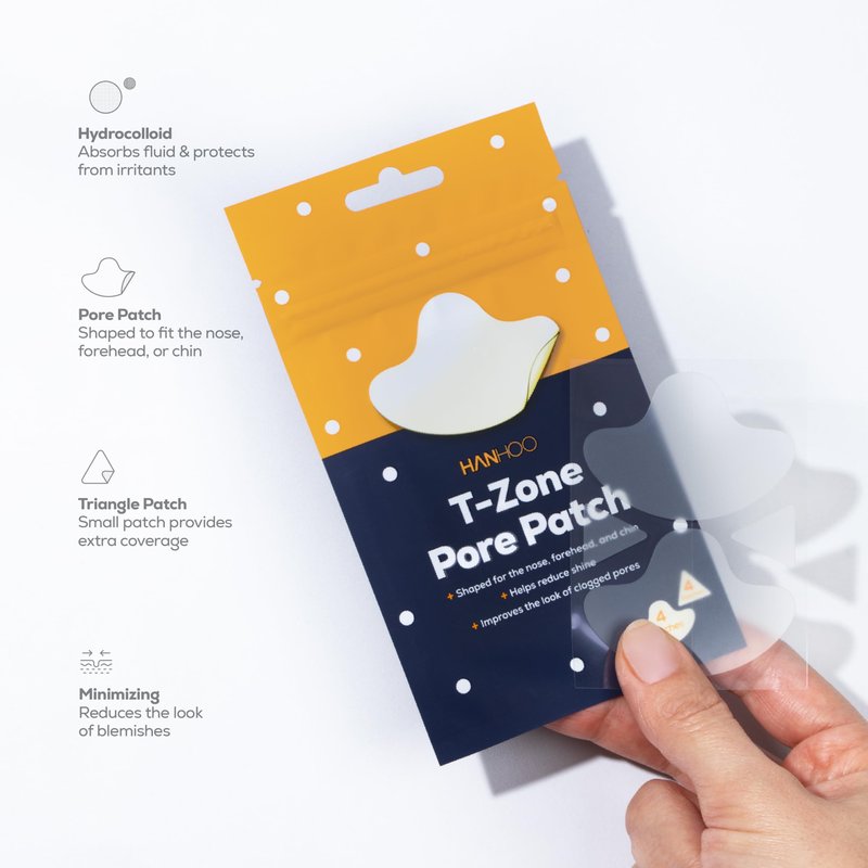 Hanhoo T-Zone Pore Patch and On the Go Blemish Patch Bundle, 132 Total Patches, Hydrocolloid Patches for Clogged Pores and Pimples, Shrinks Pimples, Blackhead and Acne Treatment, Korean Skincare