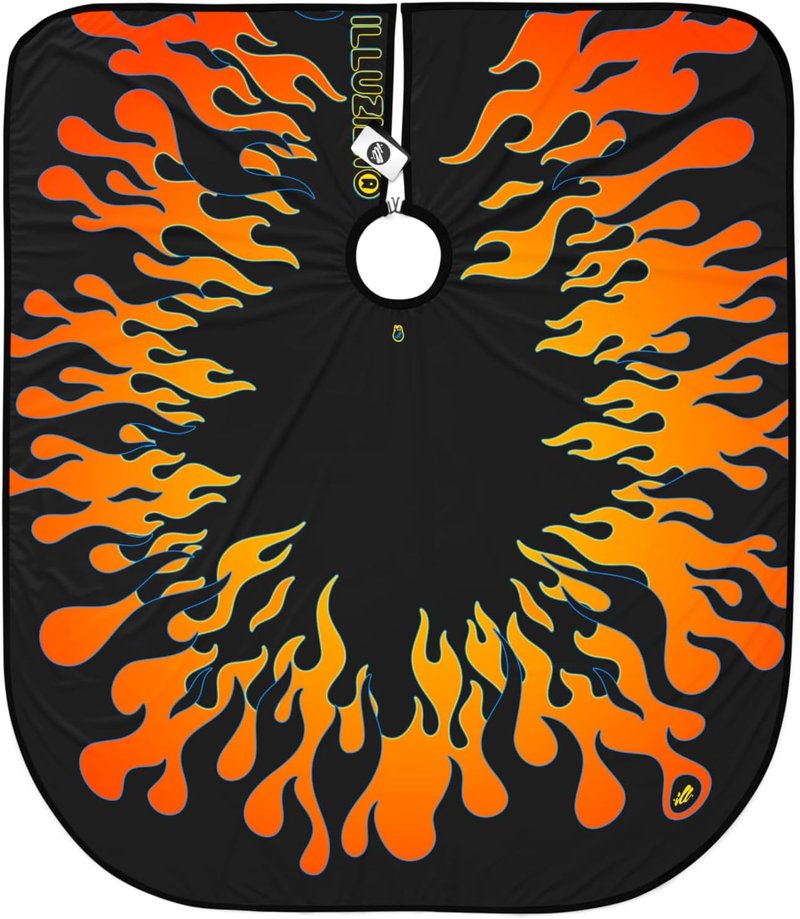 Vintage Flames Barber Cape - Water-Resistant Hair Cutting Cape for Professionals | Durable Accessories