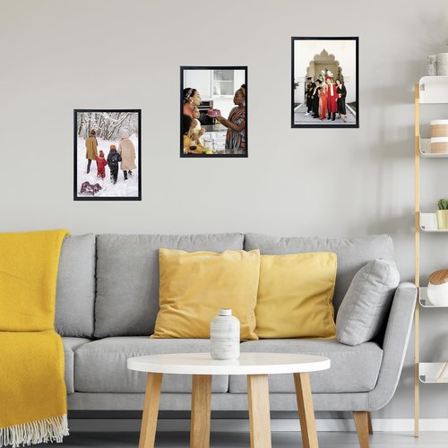 JCJMY 12x15 Picture Frame, Wall Hanging Horizontally and Vertically, 12 x 15 Wall Gallery Poster Photo Frame with Shatter Resistant Plexiglass, Black