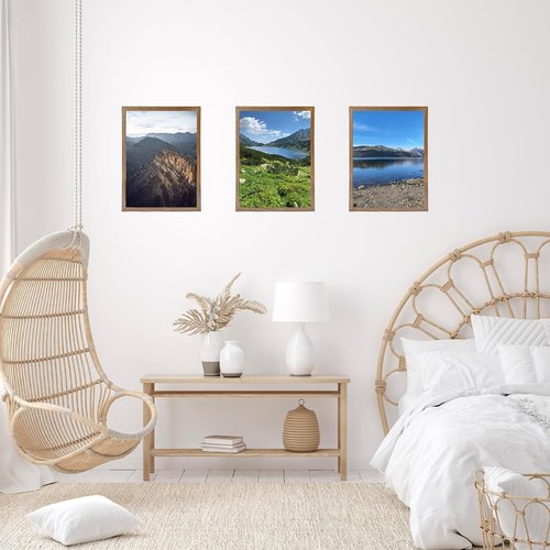 JCJMY 13x15 Rustic Brown Picture Frame - Versatile Wall Mounting for Horizontal or Vertical Display