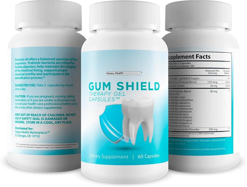 Gum Shield Therapy Gel Capsules | Best Oral Probiotics for Teeth & Gums - Fresh Breath Support