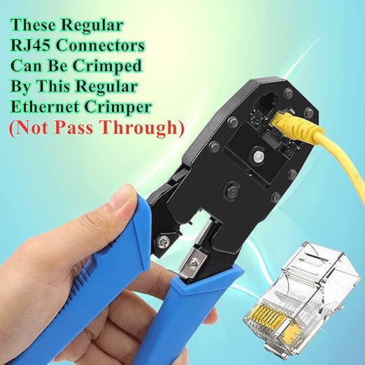 Gaobige 100-Pack Cat5 Cat5e RJ45 Connectors Ends for Solid Wire and Standard Cable (Not Pass Through)