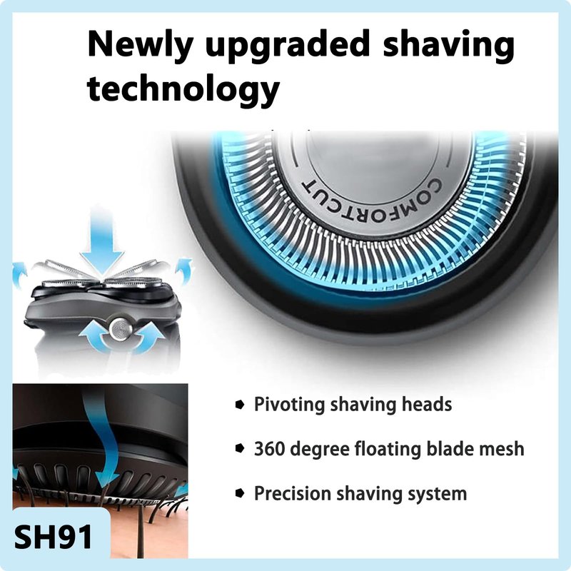 SH91/52 Replacement Heads for Philips Norelco Shaver Series 9000,s9000 Prestige(SP98xx) Electric Shaver,SH91 Precision Blades Compatible with Norelco 9000 Replacement Heads
