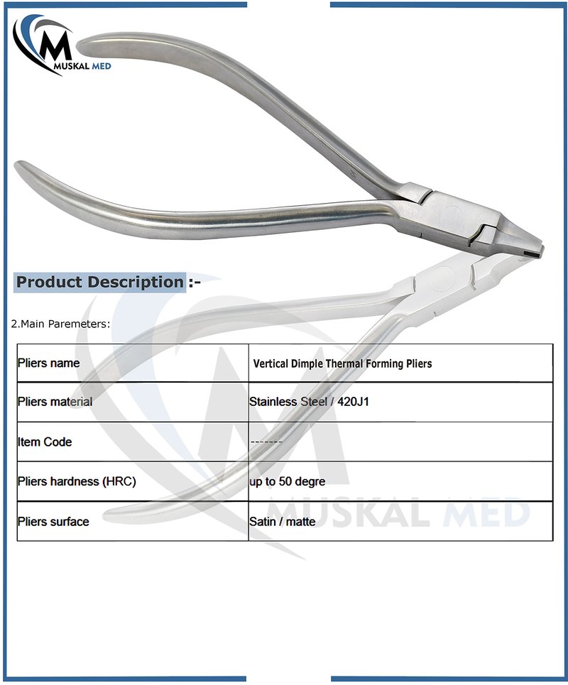 VISION TEK MED Orthodontic Dental Vertical Dimple Pliers Thermal Forming Retainer Clear Aligner Braces Plier