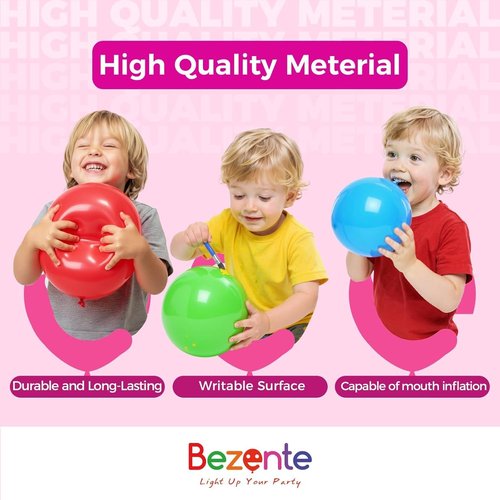 Bezente Silver Metallic Chrome Latex Balloons - 100 Pack 12-Inch Round Helium Balloons for Celebrations