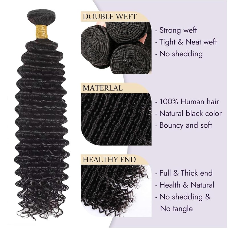 12 Inch Deep Wave Lace Frontal Closure 13x4 Ear to Ear Frontal HD Lace Brazilian Curly Virgin 100% Human Hair For Women Pre Plucked with Baby Hair 150% Density Free Part