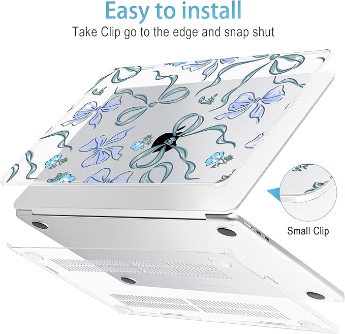 Mektron for 2026 MacBook Air 13-inch M5 Laptop Case A3449 with 13.6-inch Liquid Retina Display Fits 2025 A3240 M4 2024 A3113 M3 2023 A2681 M2 Printed Hard Shell for MacBook Air 13.6", Bows C355