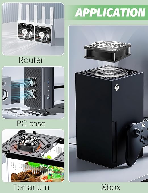 AmRunJe 80mm x 25mm USB Fan 2 Packs 5V Small Computer Case Fan with Speed Control for CPU Xbox PlayStation Router Entertainment Cabinet 3D Printer