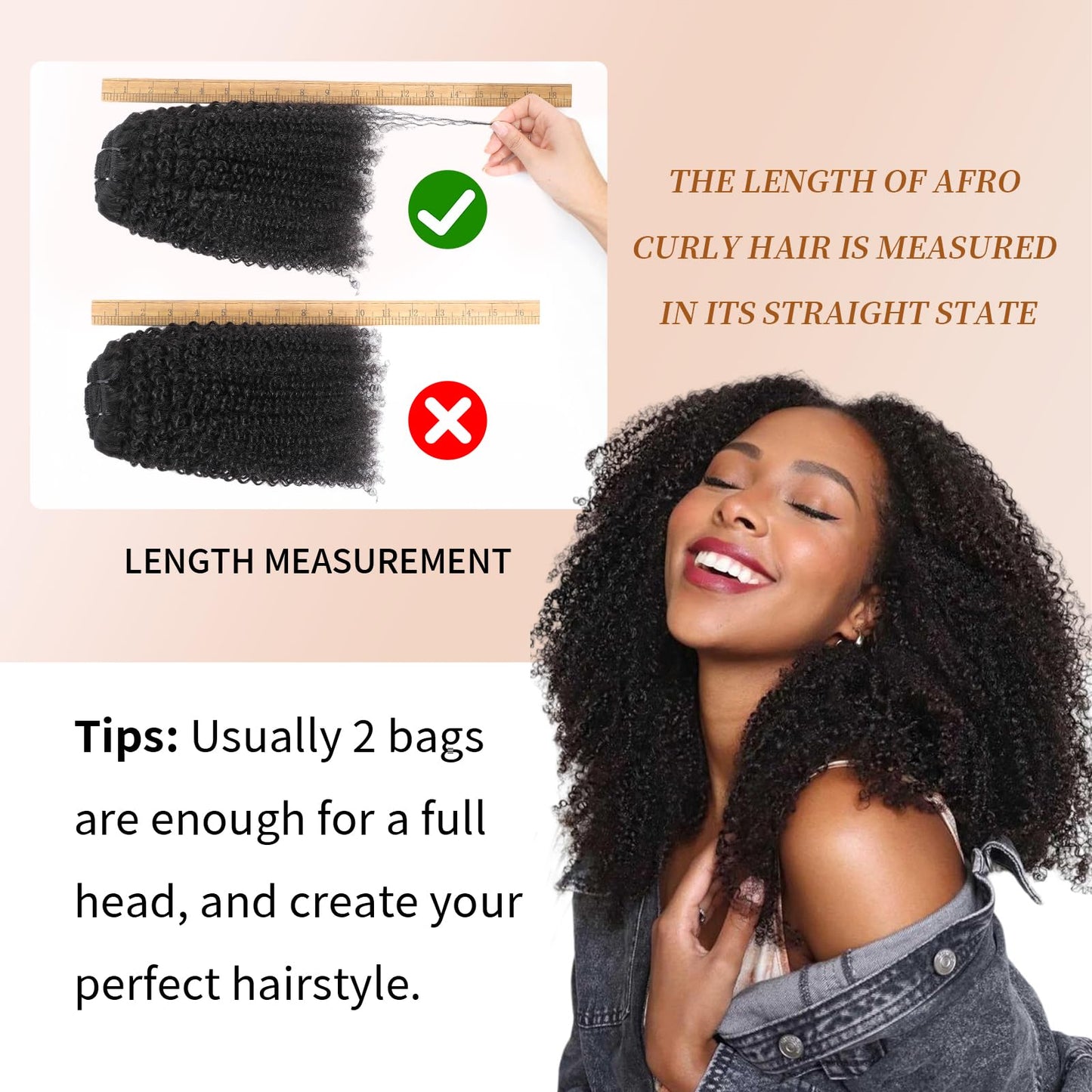Afro Kinky Curly Clip Ins Human Hair 4C Hair Clip in Extensions Real Natural Human Hair for Black Women 8 pecs with 20 Clips 120g Dark Brown Color 12 Inch