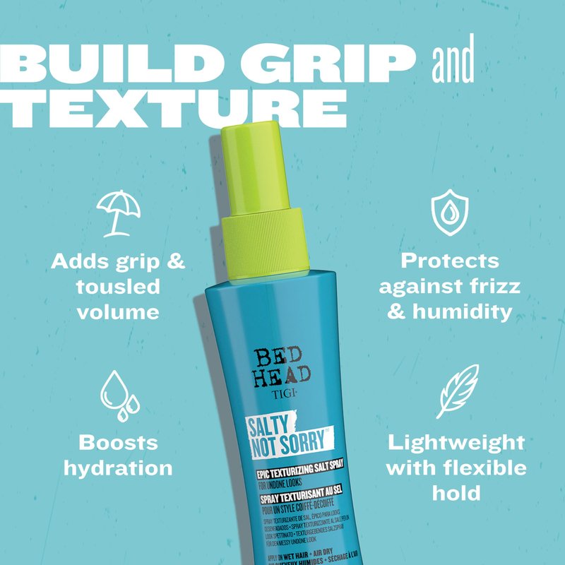 Bed Head by TIGI Salty Not Sorry Texturizing Salt Spray for Natural Undone Hairstyles, 3.38 fl oz
