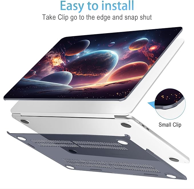 Mektron for 2026 MacBook Air 13-inch M5 Laptop Case A3449 with 13.6-inch Liquid Retina Display Fits 2025 A3240 M4 2024 A3113 M3 2023 A2681 M2 Printed Hard Shell for MacBook Air 13.6", Planets