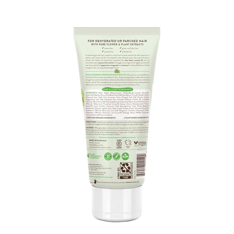 BABO Botanicals Citrus Mint & Passion Fruit Conditioner - Purifying Shea Butter & Green Tea | For All Ages