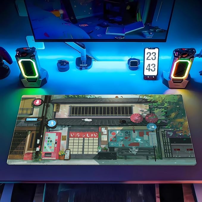 Japanese Anime Desk Mat, Cute Cat XXL Large Gaming Mouse Pad