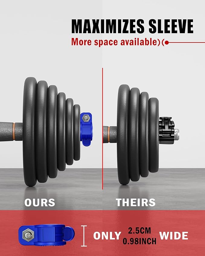 ZY-HUAN Mini Barbell Clips 1 inch I Multi-Size Adjustable Barbell Collar I 1 inch Barbell ClampsIQuick Release Weight Clips Pair of Locking for Dumbbell Bar