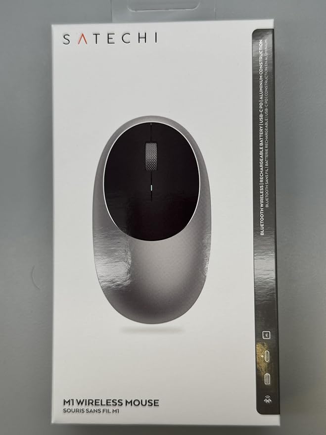 Satechi M1 Wireless Bluetooth Mouse, USB-C Rechargeable, Compact & Portable, for MacBook Air/Pro/Neo, iPad Air/Pro, iPad mini, Mac mini, iMac & Windows - Space Gray
