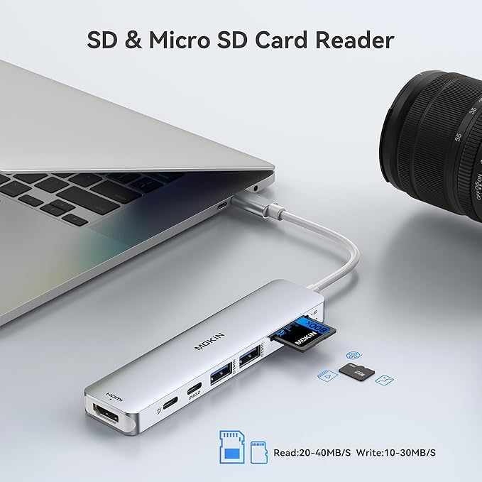 USB C Hub HDMI Adapter for MacBook Pro/Air, MOKiN 7 in 1 USB C Dongle with HDMI