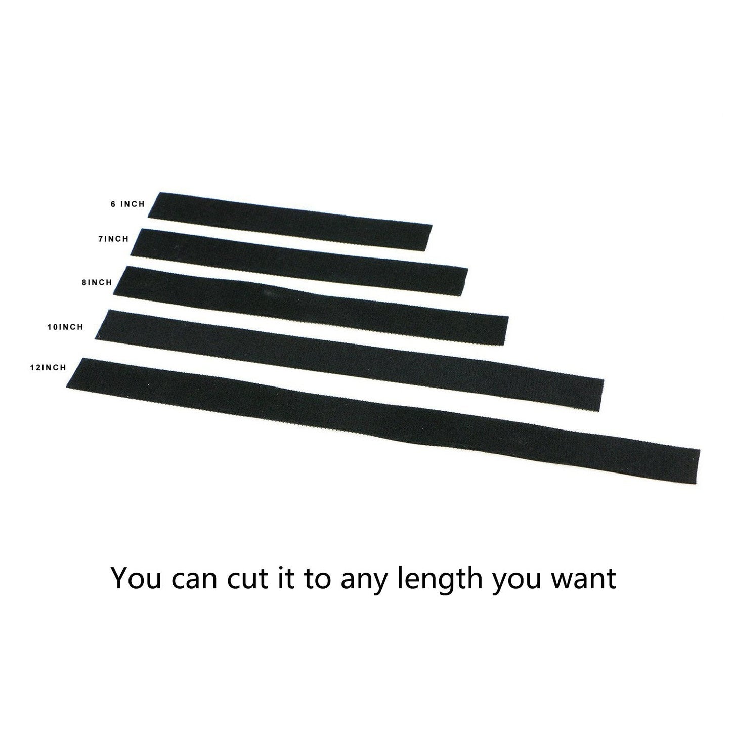 Saisn Reusable Fastening Tape Cable Ties 3/4 Inch Double Side Hook Roll (10 Yard, Black)
