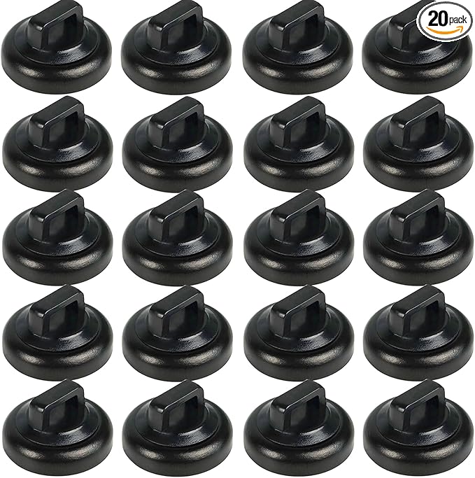 CNHABAGU Magnetic Cable Zip Tie Mounts Clips Multipurpose Zip Ties Mount Base Holder Black Wire Cable Holder Mount Wire Clips Management for Home Office Marine Electrical Wiring (Black, 20 Piece)