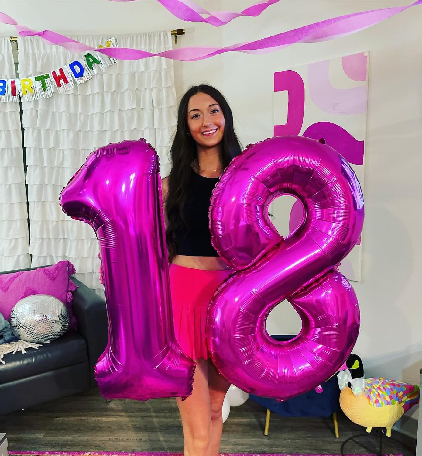 Rosy Purple Number 9 Balloon - 40 Inch Giant Birthday Decoration for Girls | Perfect for 9th, 19th, and 29th Parties