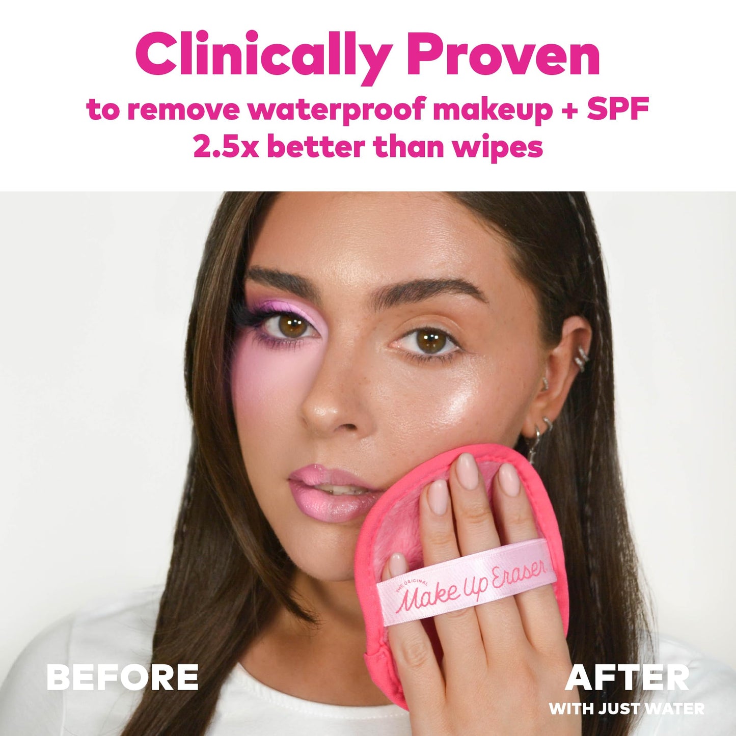 The Original MakeUp Eraser Mini PRO, Erase All Makeup With Just Water, Including Waterproof Mascara, Eyeliner, Foundation, Lipstick, Sunscreen and More! Silver Infused, 1ct