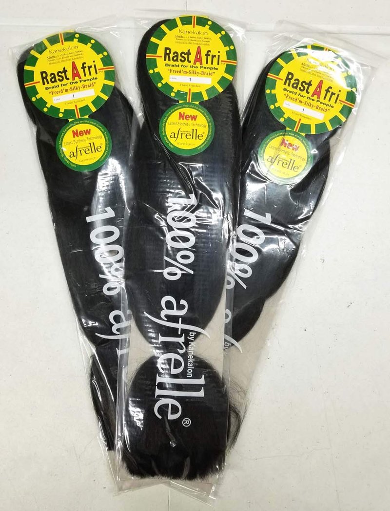 Rasta Fri Braids - Pack of 3 Black Synthetic Hair Extensions | Versatile Styling Options