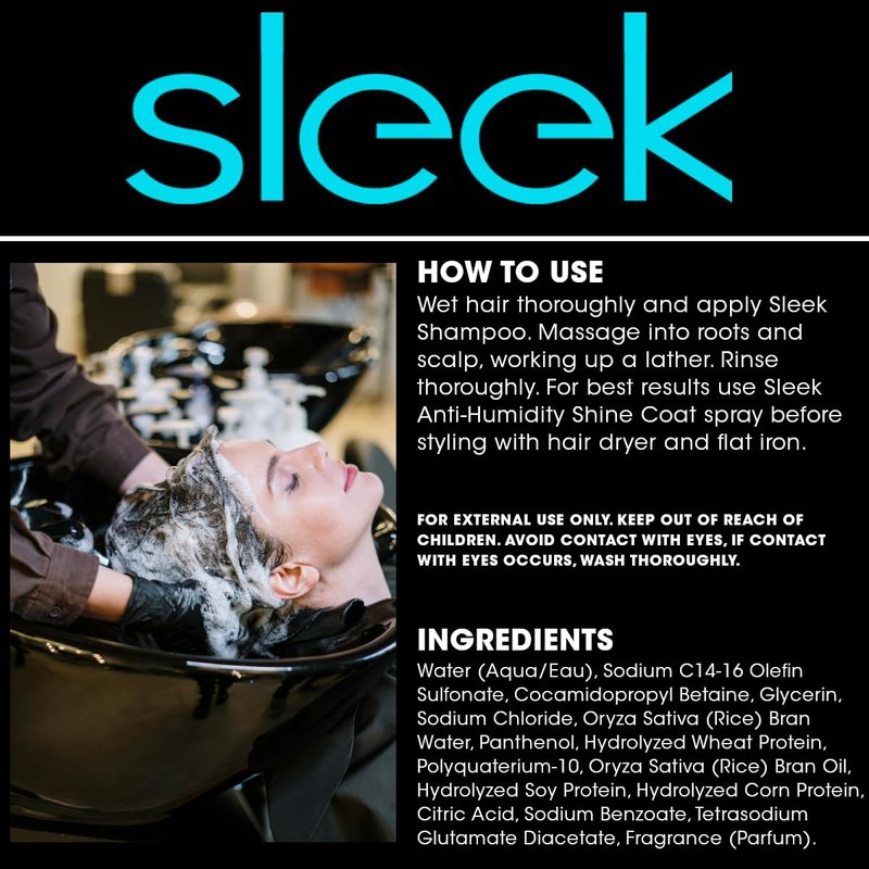 Hair Chemist SLEEK Anti Humidity Shampoo 8 oz. - Frizzy Hair Shampoo for Silky Hair & Super Straight Hair, Anti-Frizz & Smoothing Shampoo