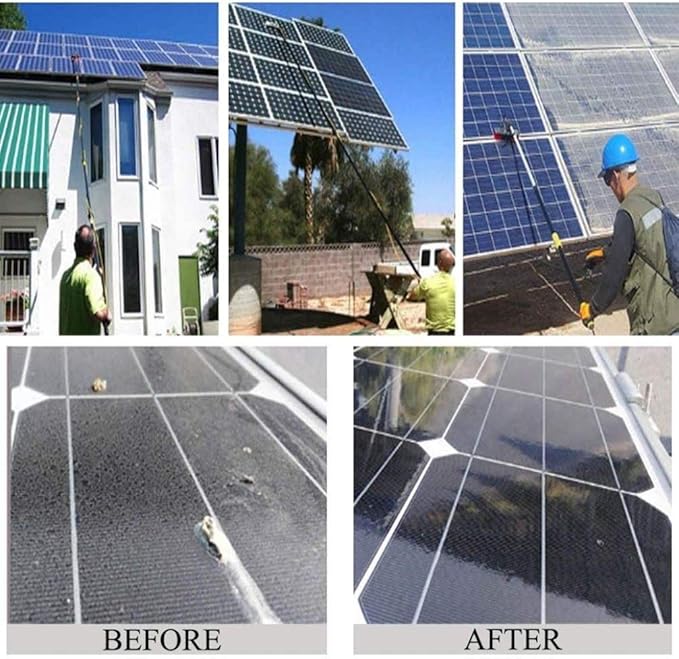 Generic Photovoltaic Panel Cleaning, 3-12M Water Fed Telesbrush, Window Clean, Extendable Cleaner Conservatory Roof Cleaning Tools/12M Rod/50Cm Brush Head