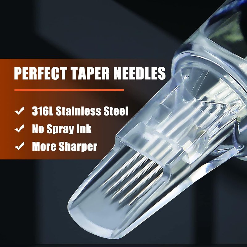 Tattoo Cartridge Needles - 80 Pcs Curved Magnum Tattoo Needles Set | 1205CM, 1207CM, 1209CM, 1211CM