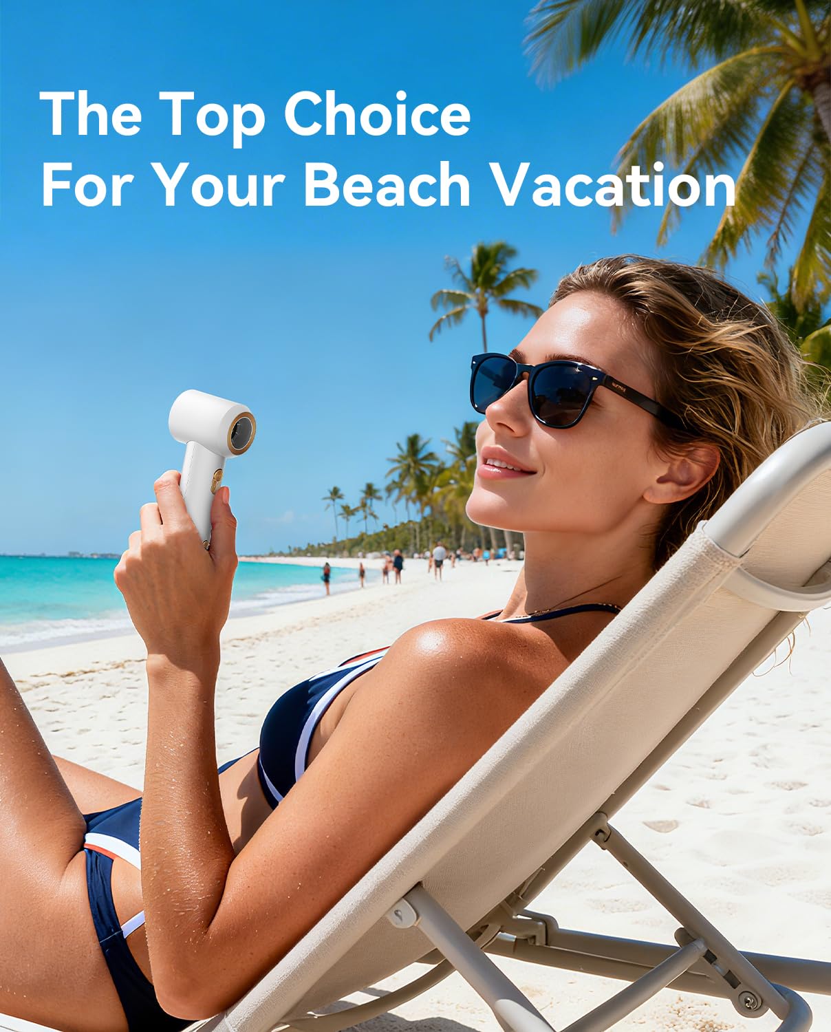 MUXNW Portable Fan For Travel Mini: Small Pocket Handheld Personal Rechargeable Battery Operated USB High Speed Keeping Cool In Hot Weather Beach Gifts For Women (white)